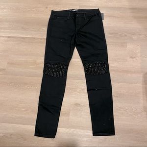 New Joe’s Jeans black studded moto skinny jeans